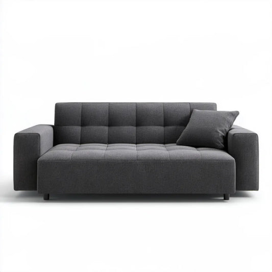 Sofa trzyosobowa ciemnoszara z tkaniny poliestrowej 220 × 95 × 85 cm